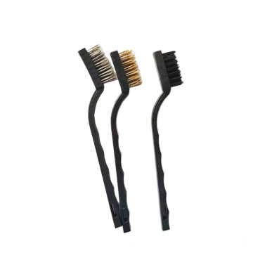 3 pc Mini Wire Brush Set Stainless Steel, Brass, Nylon